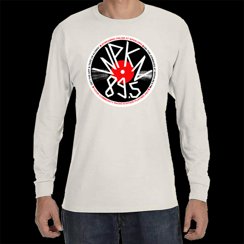 WPKN record logo natural long sleeve T